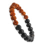 Authentic 5 Mukhi Rudraksha With Black Agate Beaded Bracelet