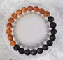 Authentic 5 Mukhi Rudraksha With Black Agate Beaded Bracelet