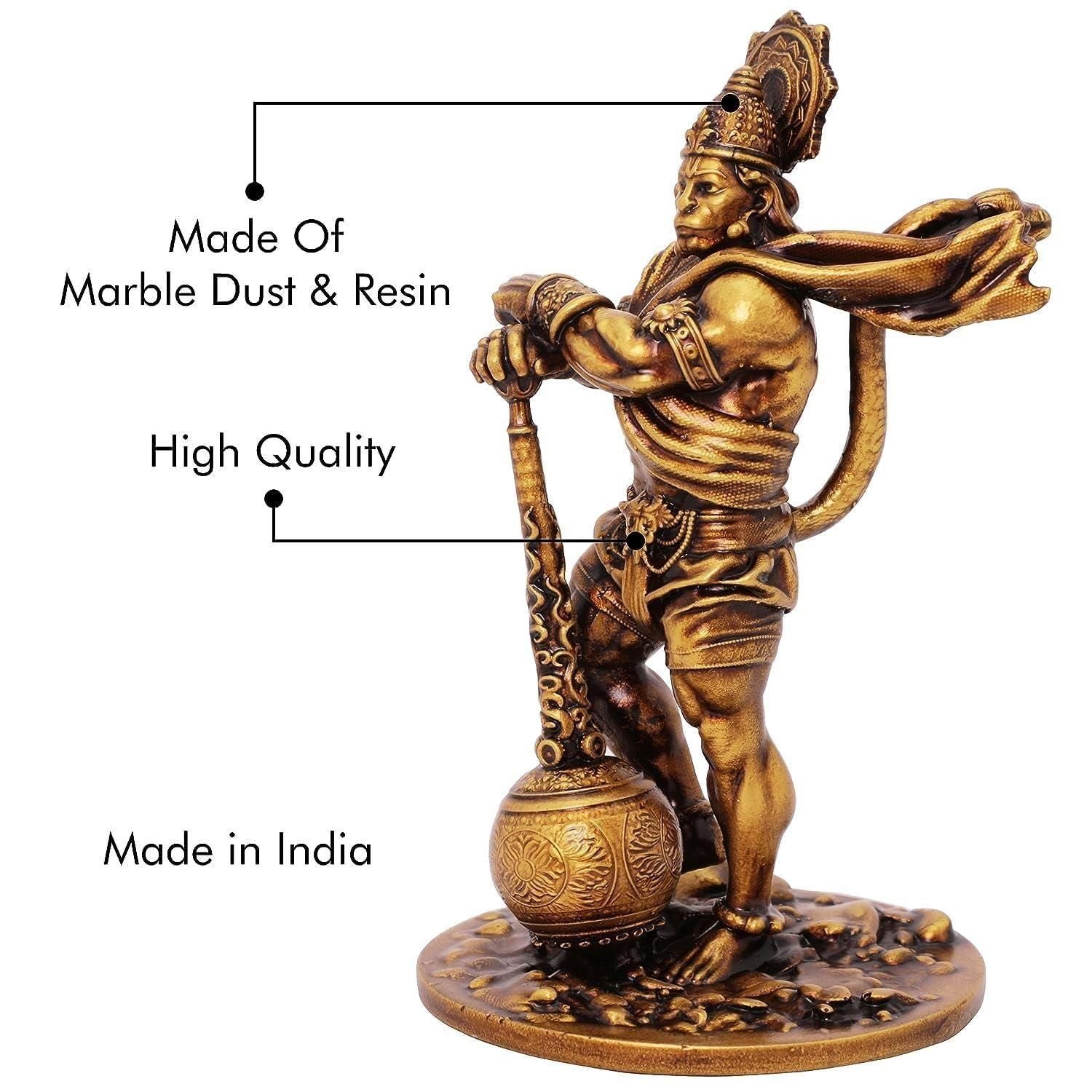 Premium Car Dashboard Resin Bahubali Hanuman Idol Home Decor Item Hanuman Murti Statue for Desk & Gift