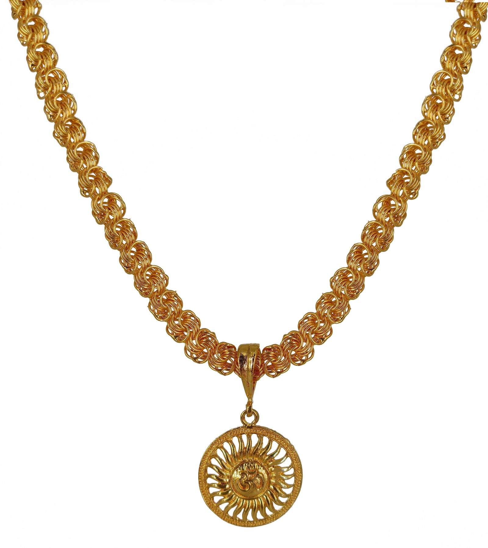 Luxurious Men's Gold Plated Pendant With Chain